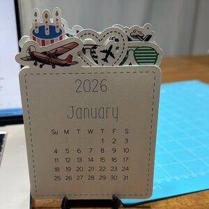 Decorative Desk Calendar with Travel Theme